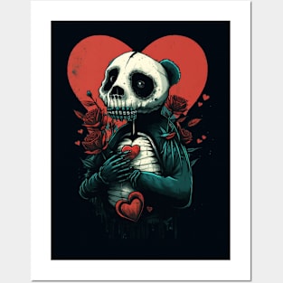 skeleton panda love Posters and Art